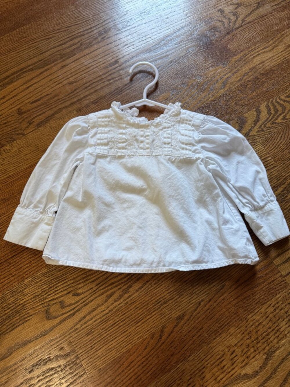 Janie and Jack White Pintuck Lace Blouse | 12-18M